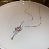 Thumbnail for Chic CZ Inlaid Bowknot Heart Magic Wand Necklace - ArtGalleryZen