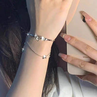 Thumbnail for Chic CZ Inlaid Butterfly Charm Cable Chain Bangle Bracelet - ArtGalleryZen