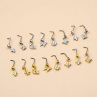 Thumbnail for Chic CZ Inlaid Butterfly Clover Arrow Heart Nose Piercing Nose Stud - ArtGalleryZen
