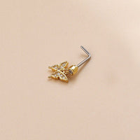 Thumbnail for Chic CZ Inlaid Butterfly Clover Arrow Heart Nose Piercing Nose Stud - ArtGalleryZen
