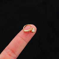 Thumbnail for Chic CZ Inlaid Butterfly Evil Eye Heart Dangle Nose Piercing Hoop Nose Ring - ArtGalleryZen