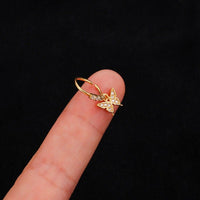 Thumbnail for Chic CZ Inlaid Butterfly Evil Eye Heart Dangle Nose Piercing Hoop Nose Ring - ArtGalleryZen