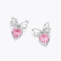 Thumbnail for Chic CZ Inlaid Crystal Bowknot Heart Dangle Earrings - ArtGalleryZen