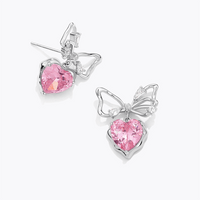 Thumbnail for Chic CZ Inlaid Crystal Bowknot Heart Dangle Earrings - ArtGalleryZen