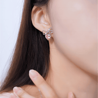 Thumbnail for Chic CZ Inlaid Crystal Bowknot Heart Dangle Earrings - ArtGalleryZen