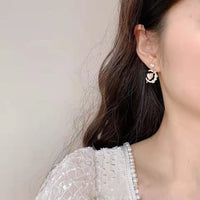 Thumbnail for Chic CZ Inlaid Cupid Arrow Heart Dangle Earrings - ArtGalleryZen