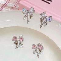 Thumbnail for Chic CZ Inlaid Dangle Star Crystal Butterfly Bowknot Earrings - ArtGalleryZen