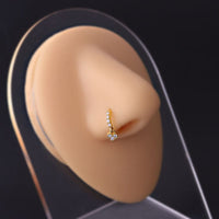 Thumbnail for Chic CZ Inlaid Dangling Nose Piercing Nose Hoop - ArtGalleryZen