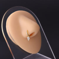 Thumbnail for Chic CZ Inlaid Dangling Nose Piercing Nose Hoop - ArtGalleryZen