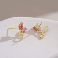 Thumbnail for Chic CZ Inlaid Enamel Tulip Earrings - ArtGalleryZen