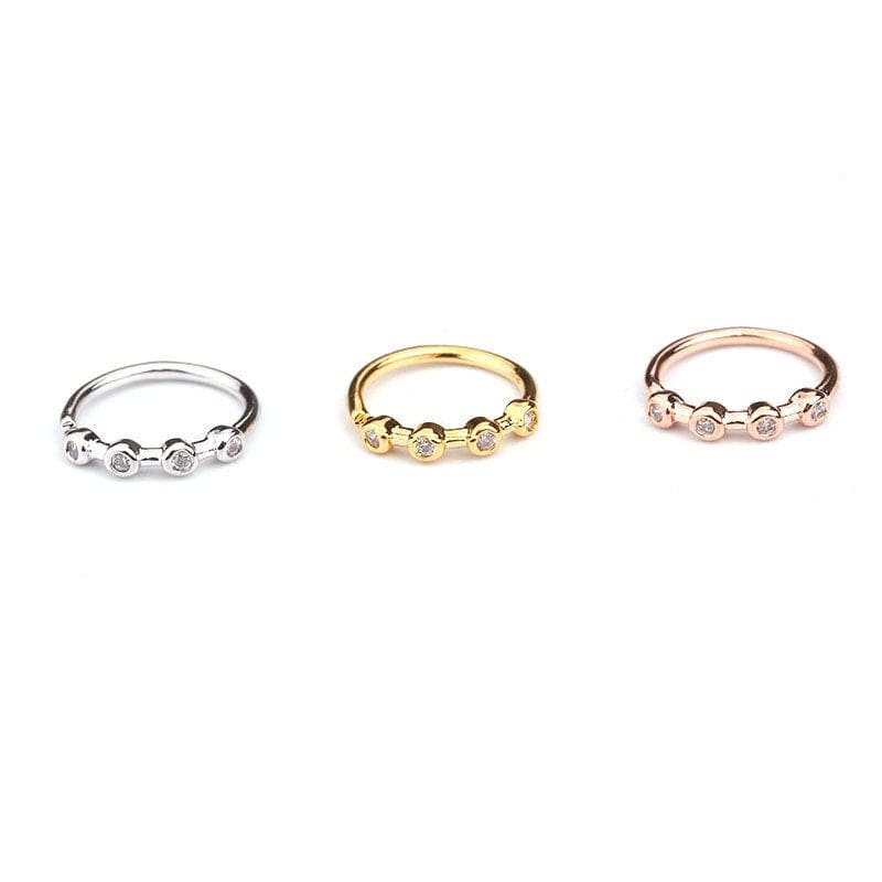 Chic CZ Inlaid Floral Stone Nose Piercing Nose Hoop - ArtGalleryZen