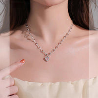 Thumbnail for Chic CZ Inlaid Heart Chain Necklace - ArtGalleryZen