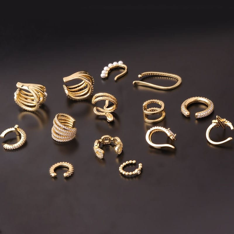 Chic CZ Inlaid Helix Non Piercing Ear Cuff Earring - ArtGalleryZen