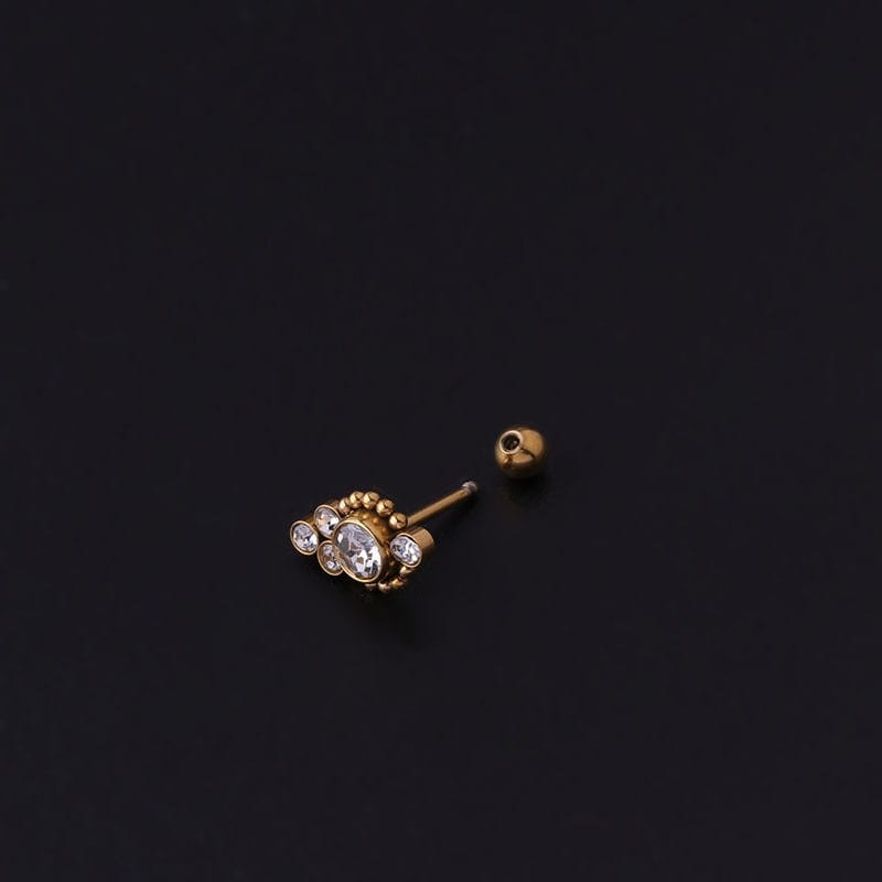 Chic CZ Inlaid Helix Piercing Stud Earring - ArtGalleryZen