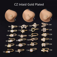 Thumbnail for Chic CZ Inlaid Non Piercing Adjustable Nose Ring - ArtGalleryZen