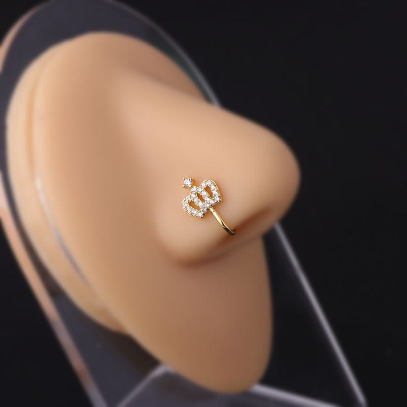 Chic CZ Inlaid Non Piercing Adjustable Nose Ring - ArtGalleryZen