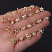 Thumbnail for Chic CZ Inlaid Non Piercing Adjustable Nose Ring - ArtGalleryZen