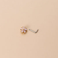 Thumbnail for Chic CZ Inlaid Opal Astronaut Alien Floral Heart Nose Piercing Nose Stud - ArtGalleryZen