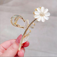 Thumbnail for Chic CZ Inlaid Opal Daisy Flower Chignon Claw Clip Hair Clip - ArtGalleryZen