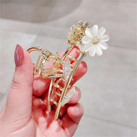Thumbnail for Chic CZ Inlaid Opal Daisy Flower Chignon Claw Clip Hair Clip - ArtGalleryZen