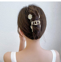 Thumbnail for Chic CZ Inlaid Opal Daisy Flower Chignon Claw Clip Hair Clip - ArtGalleryZen