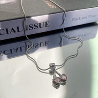 Thumbnail for Chic CZ Inlaid Pink Cherry Pendant Necklace - ArtGalleryZen