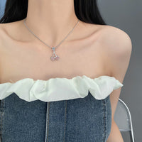 Thumbnail for Chic CZ Inlaid Pink Cherry Pendant Necklace - ArtGalleryZen