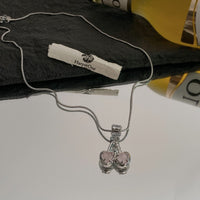 Thumbnail for Chic CZ Inlaid Pink Cherry Pendant Necklace - ArtGalleryZen