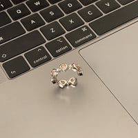 Thumbnail for Chic CZ Inlaid Pink Crystal Heart Ring - ArtGalleryZen