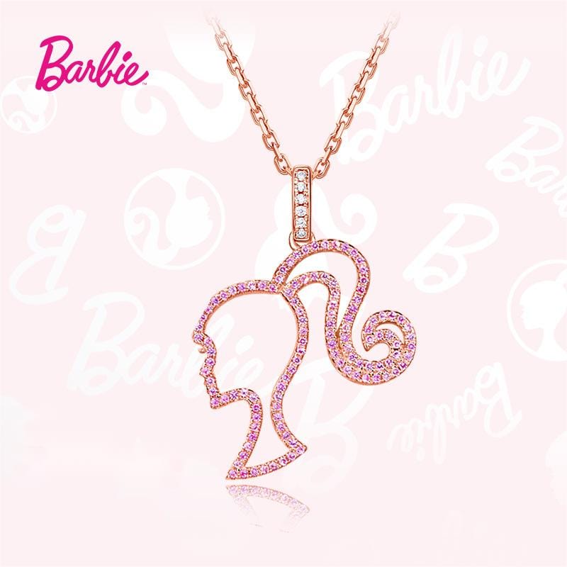 Barbie Pendant Necklace Full Cz Stone Paved For Girls Iced Out Cubic Zircon  Rose Gold Silver Color Queen Necklaces Jewelry Gift - AliExpress