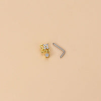 Thumbnail for Chic CZ Inlaid Stainless Steel Floral Angel Wings Heart Nose Piercing Nose Stud - ArtGalleryZen