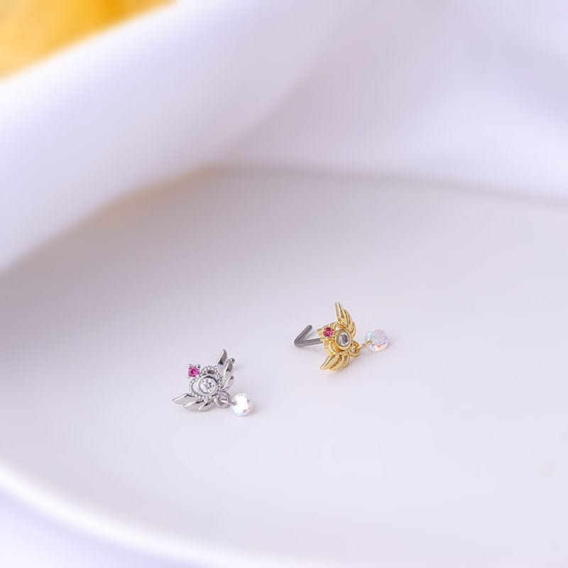 Chic CZ Inlaid Stainless Steel Nose Piercing Nose Stud - ArtGalleryZen