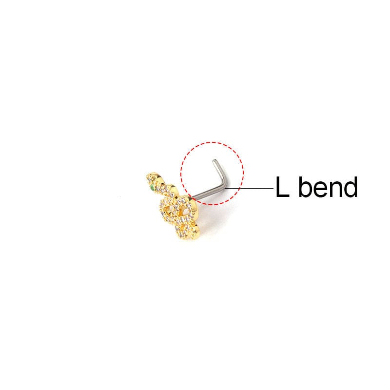 Chic CZ Inlaid Titanium Nose Piercing Nose Stud - ArtGalleryZen