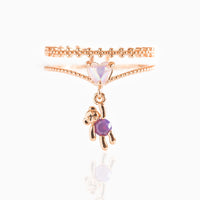 Thumbnail for Chic CZ Opal Inlaid Floral Butterfly Bear Heart Ring - ArtGalleryZen