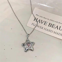 Thumbnail for Chic Dangling Heart Star Necklace - ArtGalleryZen