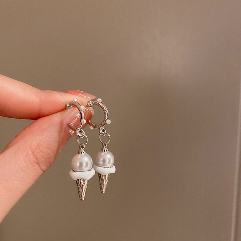 Chic Dangling Ice Cream Pearl Earrings - ArtGalleryZen