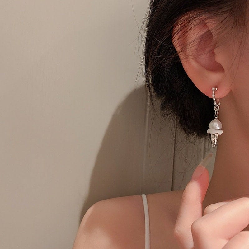 Chic Dangling Ice Cream Pearl Earrings - ArtGalleryZen