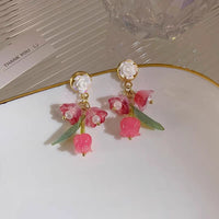 Thumbnail for Chic Dangling Rose Earrings - ArtGalleryZen