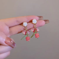 Thumbnail for Chic Dangling Rose Earrings - ArtGalleryZen