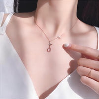 Thumbnail for Chic Duo Enamel Butterfly Opal Pendant Necklace - ArtGalleryZen