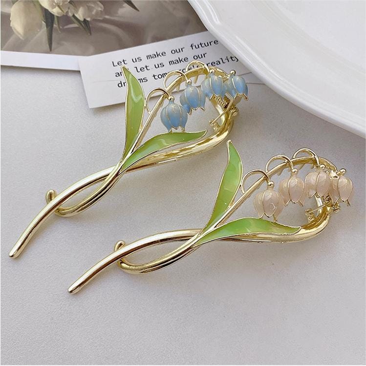 Chic Enamel Bellflower Hair Twist Clip - ArtGalleryZen