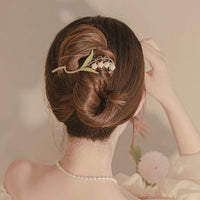 Thumbnail for Chic Enamel Bellflower Hair Twist Clip - ArtGalleryZen