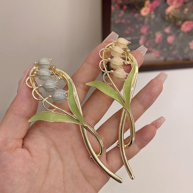 Chic Enamel Bellflower Hair Twist Clip - ArtGalleryZen