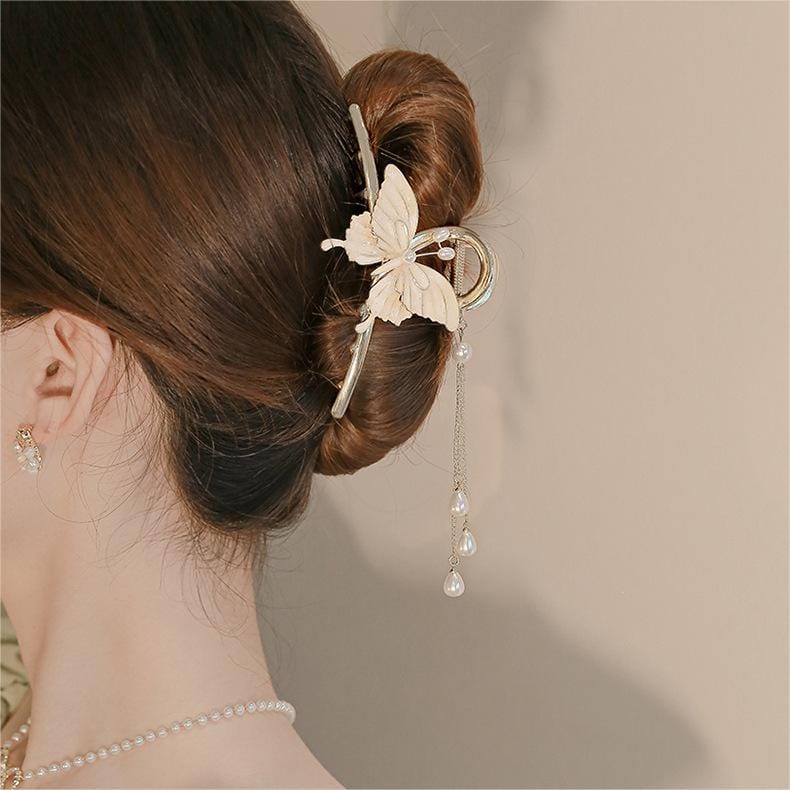 Chic Enamel Butterfly Chignon Claw Clip Hair Clip - ArtGalleryZen