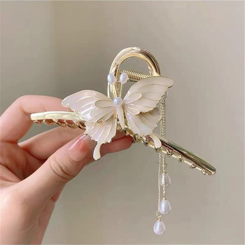 Chic Enamel Butterfly Chignon Claw Clip Hair Clip - ArtGalleryZen