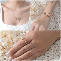 Thumbnail for Chic Enamel Butterfly Necklace Bracelet Ring Set - ArtGalleryZen