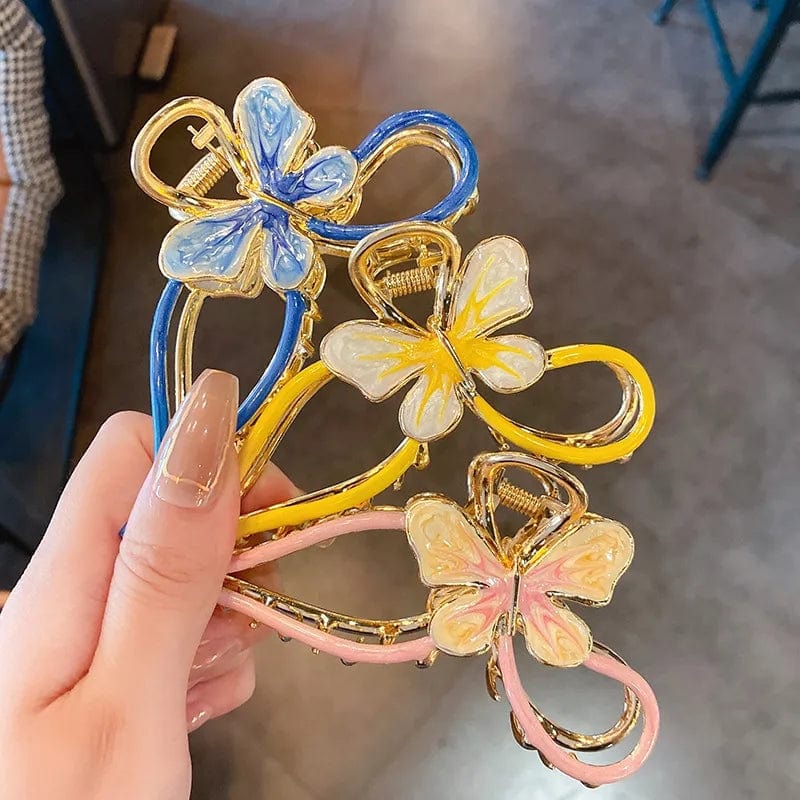 Chic Enamel Colorful Butterfly Chignon Claw Clip Hair Clip - ArtGalleryZen