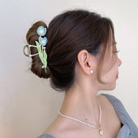 Thumbnail for Chic Enamel Duo Tulip Chignon Claw Clip Hair Claw - ArtGalleryZen