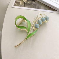 Thumbnail for Chic Enamel Lily Of The Valley Chignon Claw Clip Hair Clip - ArtGalleryZen