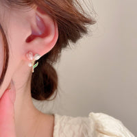 Thumbnail for Chic Enamel Pearl Charm Tulip Earrings - ArtGalleryZen